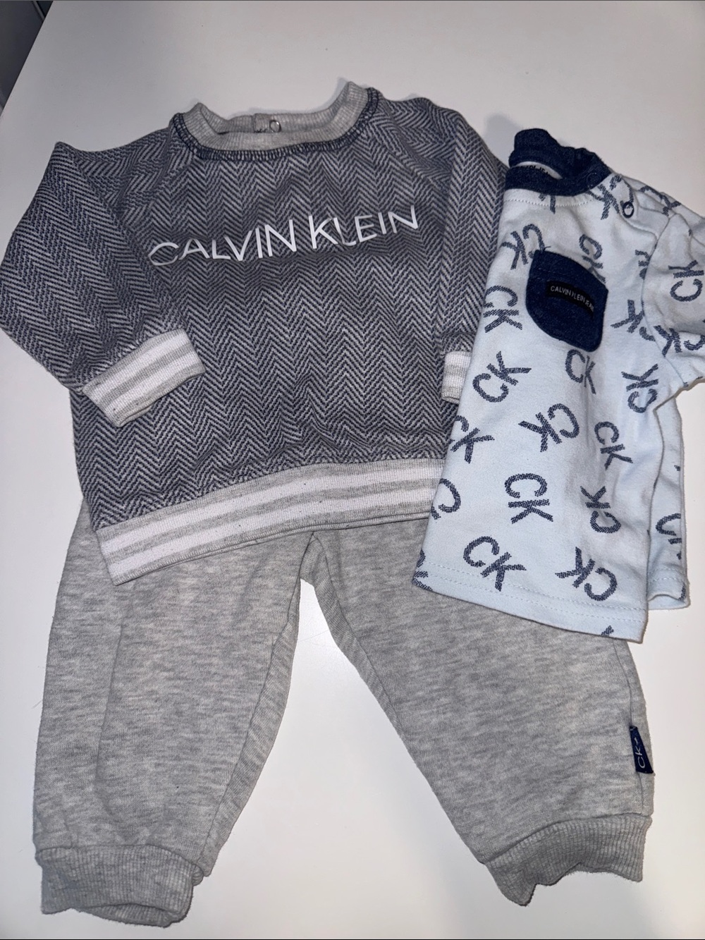 Calvin Klein Baby Outfit - 3 Pieces, Size 6-9 Months EUC